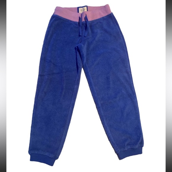 Mini Boden Other - MINI BODEN Girls Terry Toweling Blue Jogger Pants W/ Lavender Waist Sz 6 Y NWT